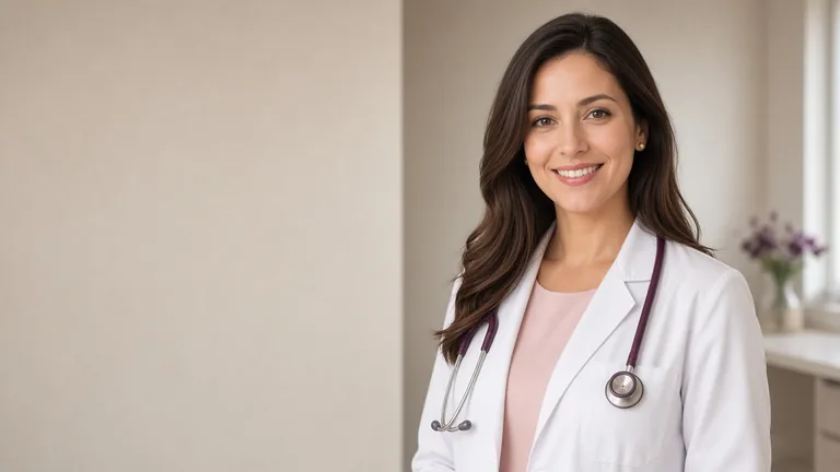 A provider in a white coat, smiling